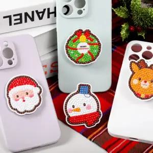 크리스마스 보석십자수 스마트톡 만들기 diy 키트 핸드폰 그립톡 거치대 홀더 비즈 공예 미술 수업 재료 돌봄 방과후 꾸미기 체험