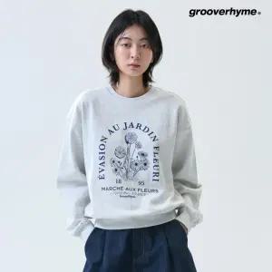 [그루브라임]여성 3단쭈리 맨투맨(플라워가든/세미오버크롭핏) (HRTSCTM501M)