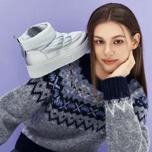 블루코마티 이중 보온 퍼안감 부판 패딩 부츠 4.5cm 4컬러