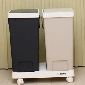 다용도 분리수거함 2단 바퀴형 가정용 분리수거함 재활용 플라스틱 바퀴 실내