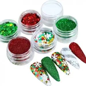 흰눈글리터 겨울 크리스마스글리터 겨울눈꽃 네일 크리스마스 흰눈 글리터 눈결정 네일 겨울 눈꽃 느낌