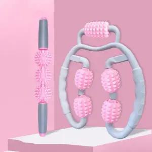 [골드스마일]돌기형 마사지롤 + 마사지스틱 홈트레이닝 안마세트