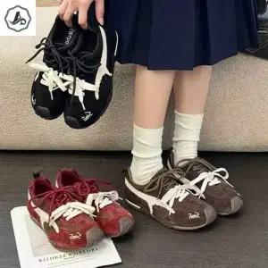 [애슬릿] 소 가죽 스니커즈 운동화 플랫 여성 발 편한 아웃솔