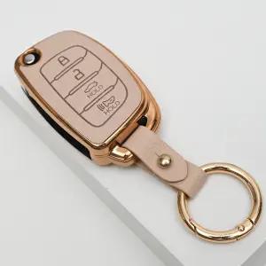 현대 차키케이스 가죽 커버 리모컨 폴딩 4버튼 아반떼 AD MD NF YF소나타 그랜저HG 투싼IX 산타페DM 호환