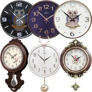 국산 엔틱 무소음 벽시계/추시계 부엉이 해바라기 거실벽장식 도자기 원목우드 원형 심플 집들이개업식선물