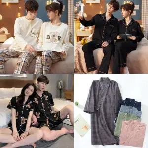 커플잠옷/남성/여성/홈웨어/실크/파자마/빅사이즈/긴팔