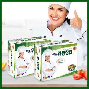 이쿡 위생장갑 500매 x 1팩 / 1회용 다용도 항균장갑/폴리글러브