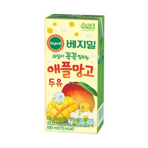 [베지밀] 과일이 꼭꼭 씹히는 애플망고 두유 190ml 64팩 당신의 건강을 위한 맛있는 노력