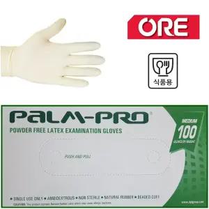 라텍스장갑 100매 일회용 최근제조 L/M/S 식품용 파우더 프리 ORE 효림인터내셔널