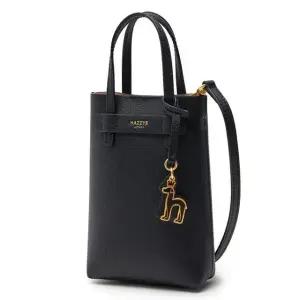 [헤지스](광주신세계)[DAISY] 블랙  가죽 로고 폰케이스 수납 초미니 크로스백 HIWA4F410BK