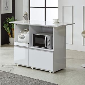 싱글바 아일랜드식탁, 바디 & 상판 하이그로시, 홈바, 미니바, 렌지대, 전기밥솥 수납.