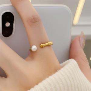 써지컬스틸 여성 반지 진주링 패션 우정링  무알러지 레이어드