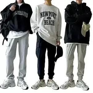 남자 가을 트레이닝 바지 남성 빅사이즈 일자 와이드 조거 팬츠 츄리닝 운동복 카고