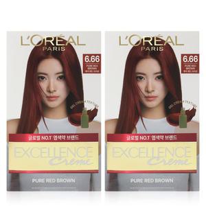 로레알파리 엑셀랑스 크림 6.66 퓨어 레드 브라운 2개
