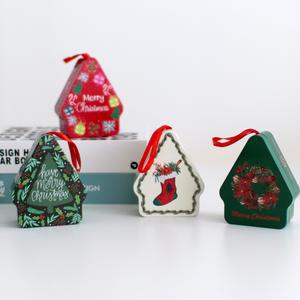 유알티홈 크리스마스 미니 트리 틴케이스 선물 상자 티백정리함 다용도보관함 소품함