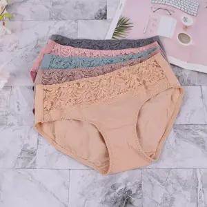 여성 맥시형 팬티 5매세트 꽃자수 망사 면스판 K0261
