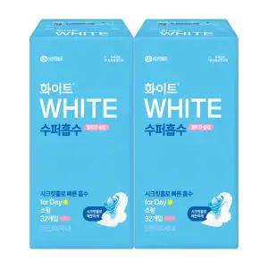 [롯데백화점]유한킴벌리 화이트 수퍼흡수 소형 32p 1+1+중형증정2pX2개