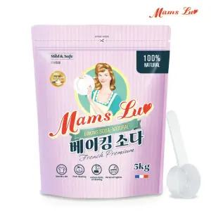 맘스럽 베이킹소다 파우치 5kg+스푼1개 찌든때 기름때제거 야채 과일세척 저자극 세제