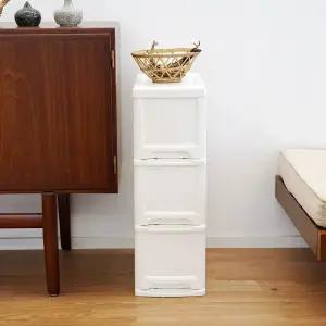 보노하우스 모던 슬림 틈새 서랍장 3단 플라스틱 수납장 (바퀴별매)