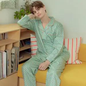 메이플라워 루이 긴팔 주자 순면 남성 빅사이즈 잠옷 세트