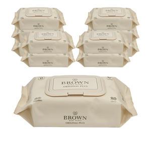 브라운 오리지널 플러스 유아물티슈 캡형 80매 X 10팩