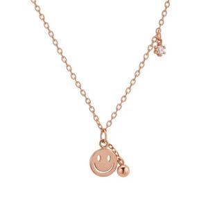 갤러리아 여자 18K 목걸이 체인 드롭 스마일 코인