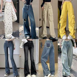 (도도한걸)여성청바지/점프수트/정장/팬츠/반바지/트레이닝/슬랙스/정장/통바지/와이드/부츠컷진/통나팔/카고/와이드/