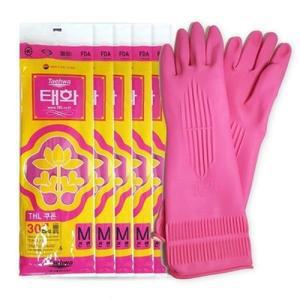 태화 선밴 고무장갑중 M 핑크 5켤레