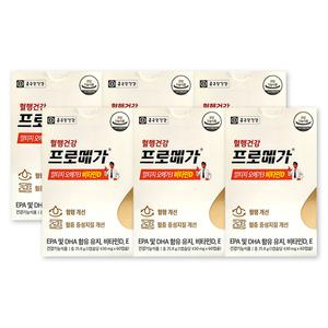 종근당건강 프로메가 알티지 오메가3 듀얼 비타민D 430mg X 60캡슐 6박스 rTG