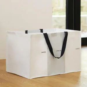 아트박스/올리오 심플 무지 일체형 타포린 재활용 분리 수거함 3칸