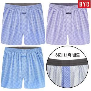 BYC 남자 고급 60수 순면 트렁크 팬티 3매입 I01M10