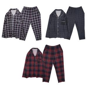 필굿 남성 극세사 피치기모 수면잠옷세트 남자 겨울바지 체크 카라 커플 패밀리룩 홈웨어 실내복 파자마