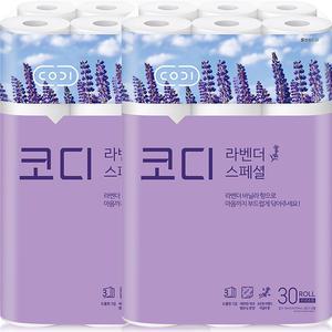 코디 라벤더 스페셜 3겹 화장지 30m 30롤 2팩 (60롤)