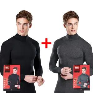 제임스딘 히트엔진 터틀넥 모달 발열 내복 상의 1P+1P KFJ1546