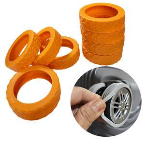 옳은유통 캐리어 휠 보호커버 8P 오렌지/ 여행용 캐리어 바퀴 슈즈 커버 악세사리