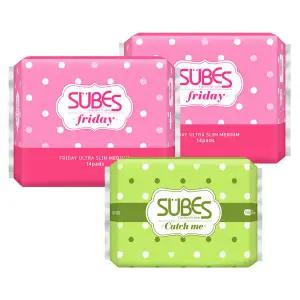 프라이데이 울트라슬림 생리대 2팩+팬티라이너 1팩 / 초박형 중형 대형