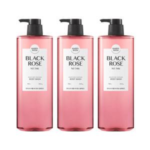해피바스 모이스처 퍼퓸 바디워시 블랙로즈 760g 3개