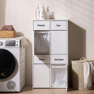 E0자재 MN2043 4칸 업소용 가정용 재활용 틈새 분리수거함 -DVX