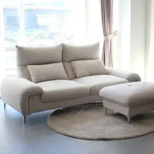 보르딘 하이브리드 아쿠아텍스 3인용 패브릭소파 미스티 아이보리 스툴포함