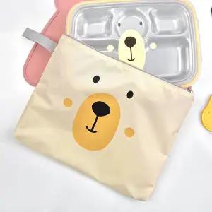[키친유]퍼니베어 식판 가방 곰돌이 도시락 파우치 다용도 유아 아동 어린이집 유치원 준비물