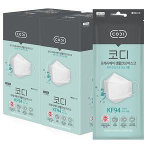 쌍용 코디 KF94 프레시에어 생활안심 마스크 대형 흰색 1매입 50개
