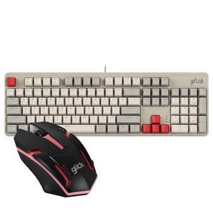 지클릭커 슈퍼히어로 SPK104 레트로 RB1 + CT170 유선 키보드 마우스 세트