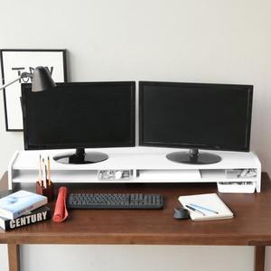 [simplys]티스 듀얼 2단 원목 모니터 받침대 1200 800 컴퓨터 거치대 책상 정리 선반 사무용