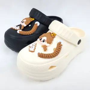 순이의신발장 프리미엄 EVA 가벼운 키높이 통굽 발편한 푹신한 쿠션 여성슬리퍼 4.5cm