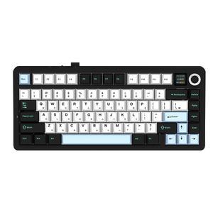 AULA F75Max 유무선 독거미 LCD 기계식 키보드 펀키스 정품 스카이블랙 LEOBOG 세이야축