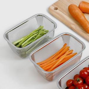 304 스텐 메쉬 직사각 채반 / 사각 스텐 채반 세트 야채 소쿠리