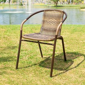 유니스 라탄 야외 의자 2개 정원 카페 커피숍 테라스 인테리어 야외용 플라스틱 간이 체어