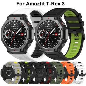 Amazfit T-Rex 3 스마트 워치 액세서리용 실리콘 시계 스트랩 도구 팔찌 교체 손목 밴드 더블 컬러 신제품