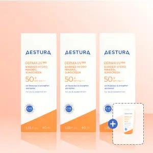 에스트라 더마 유브이365 장벽수분 무기자차 선크림 40ml(SPF50+) x 3개 / IBY