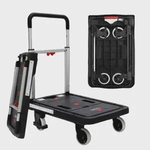 로티홈 플랫폼 핸드카트 브레이크형 블랙 1개